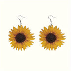 Exaggerated Sunflower Dangle Earrings - Pastoral Style
