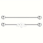 2pcs 1/2 40mm Stainless Steel Industrial Barbell Cartilage Earrings with Spiral