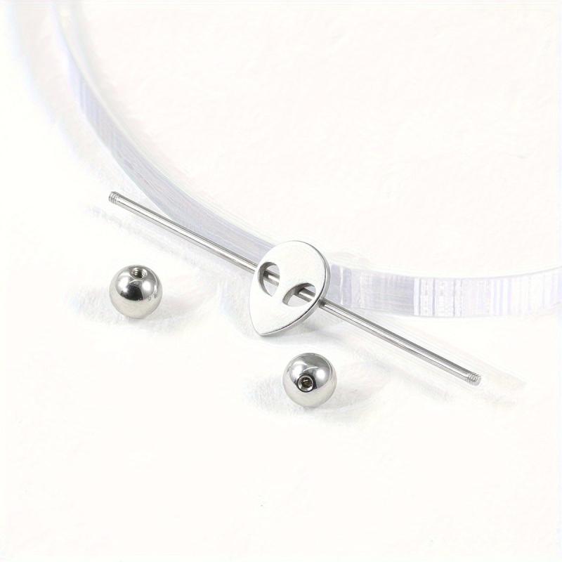 2pcs 1/2 40mm Stainless Steel Industrial Barbell Cartilage Earrings with Spiral