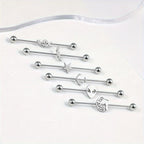 2pcs 1/2 40mm Stainless Steel Industrial Barbell Cartilage Earrings with Spiral