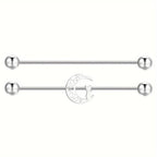 2pcs 1/2 40mm Stainless Steel Industrial Barbell Cartilage Earrings with Spiral