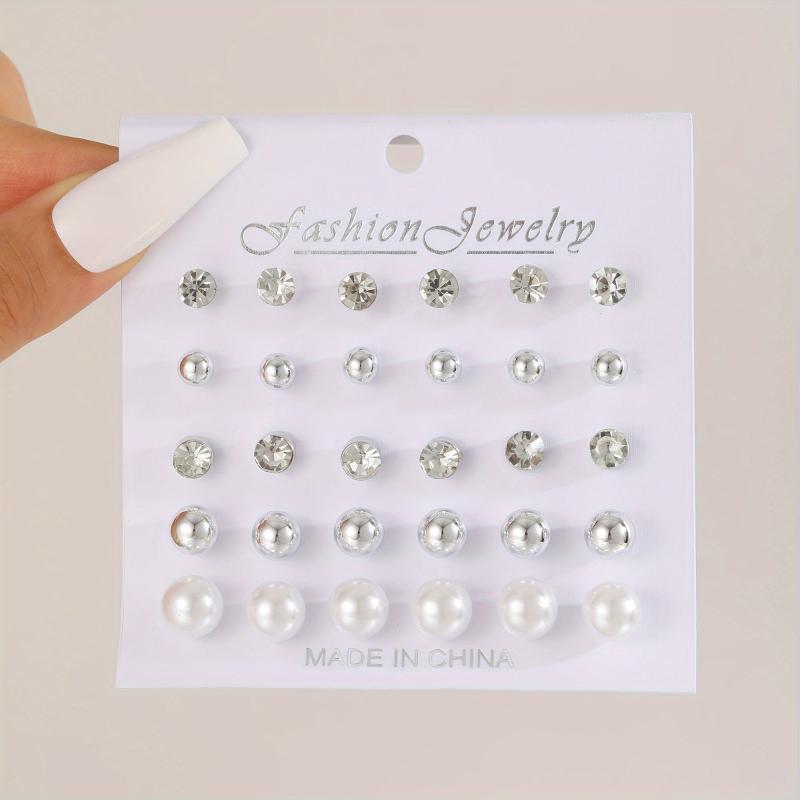 114-Piece Faux Pearl Earring Set for Women