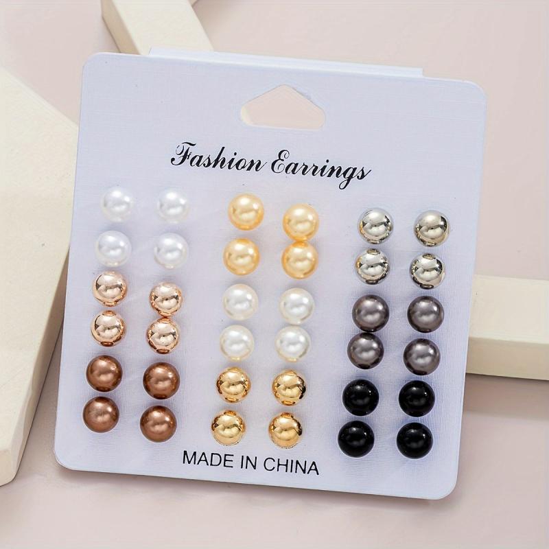 114-Piece Faux Pearl Earring Set for Women