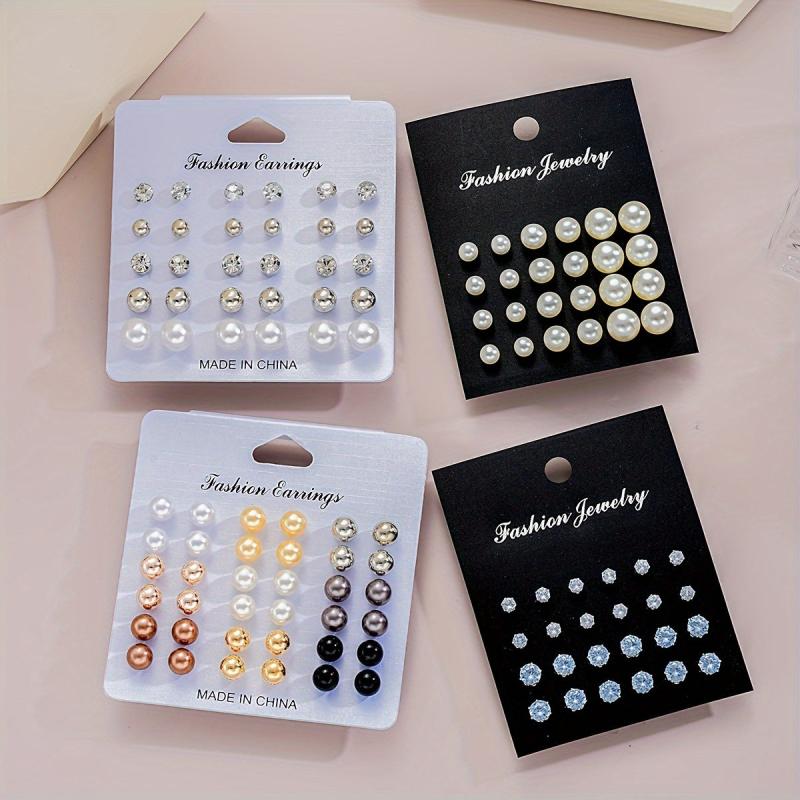 114-Piece Faux Pearl Earring Set for Women