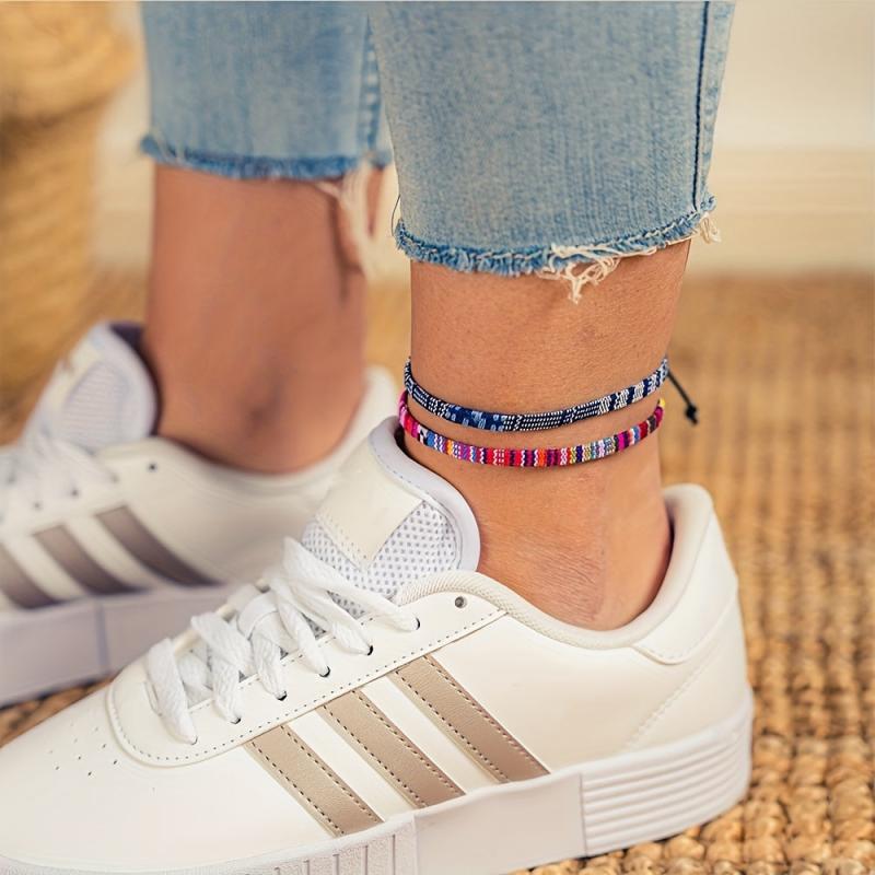 2pcs Bohemian Ankle Set Women's Foot Chain Bracelet