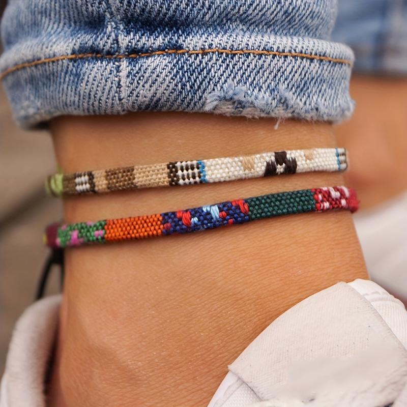 2pcs Bohemian Ankle Set Women's Foot Chain Bracelet