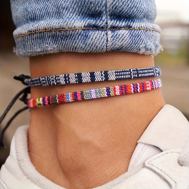 2pcs Bohemian Ankle Set Women's Foot Chain Bracelet