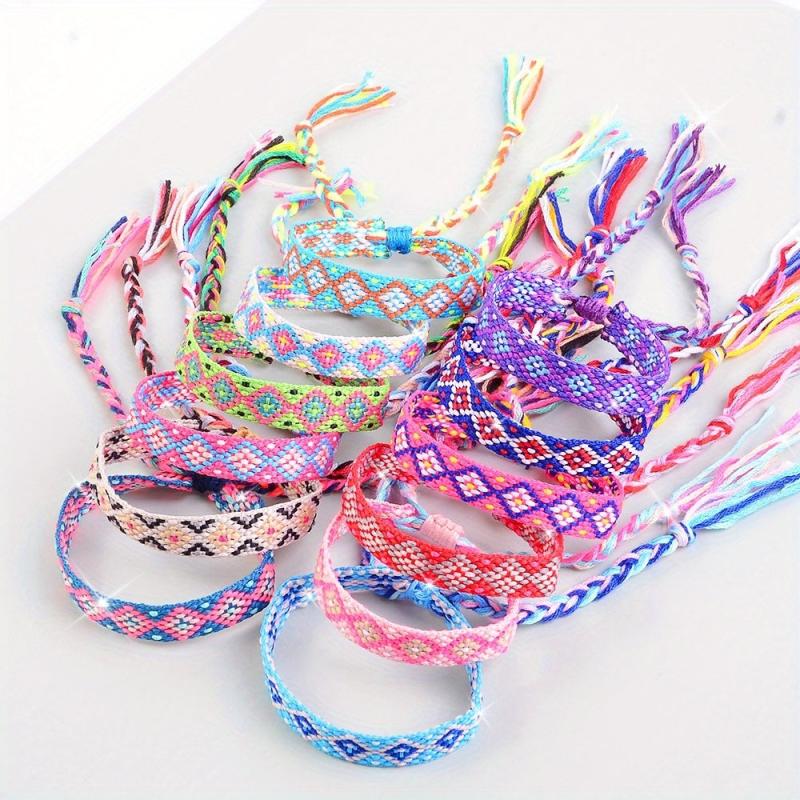 12pcs Bohemian Style Braided Women's Bracelets