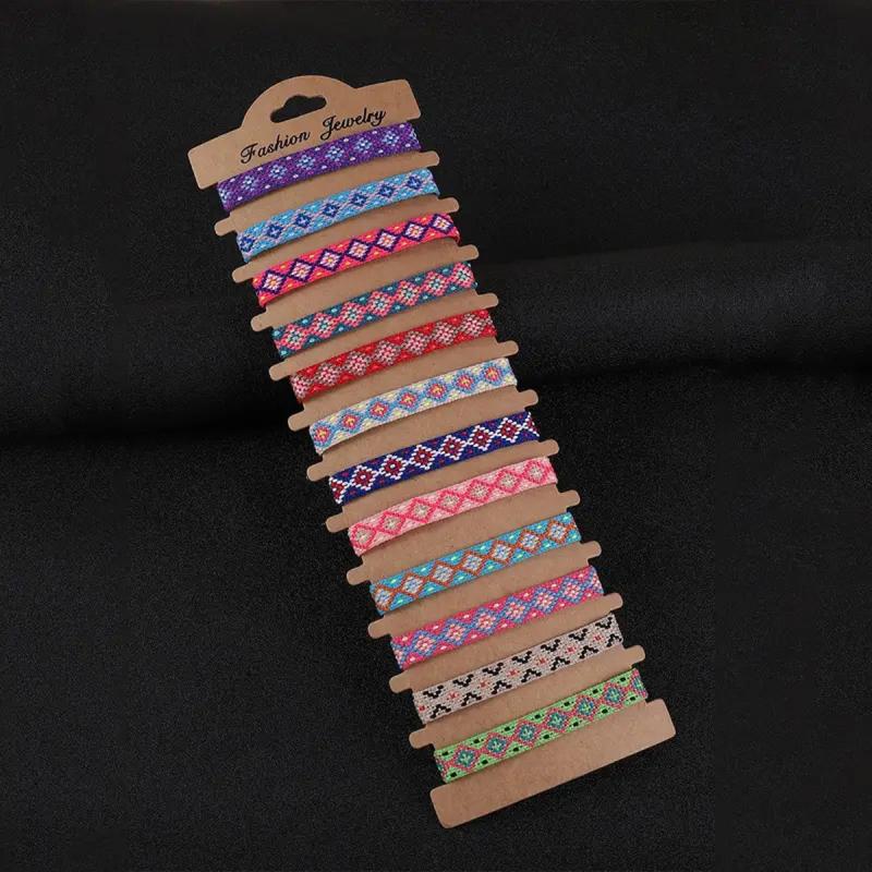 12pcs Bohemian Style Braided Women's Bracelets