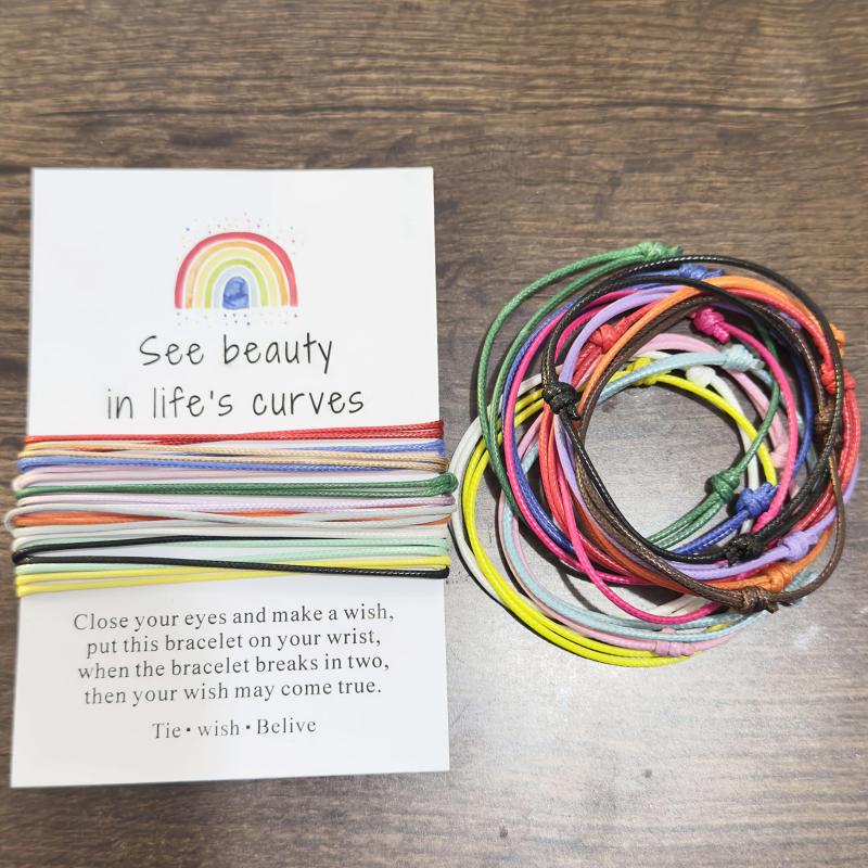 12pcs Colorful Nylon Rope Bracelet Set, Vibrant & Durable, Daily & Party Wear