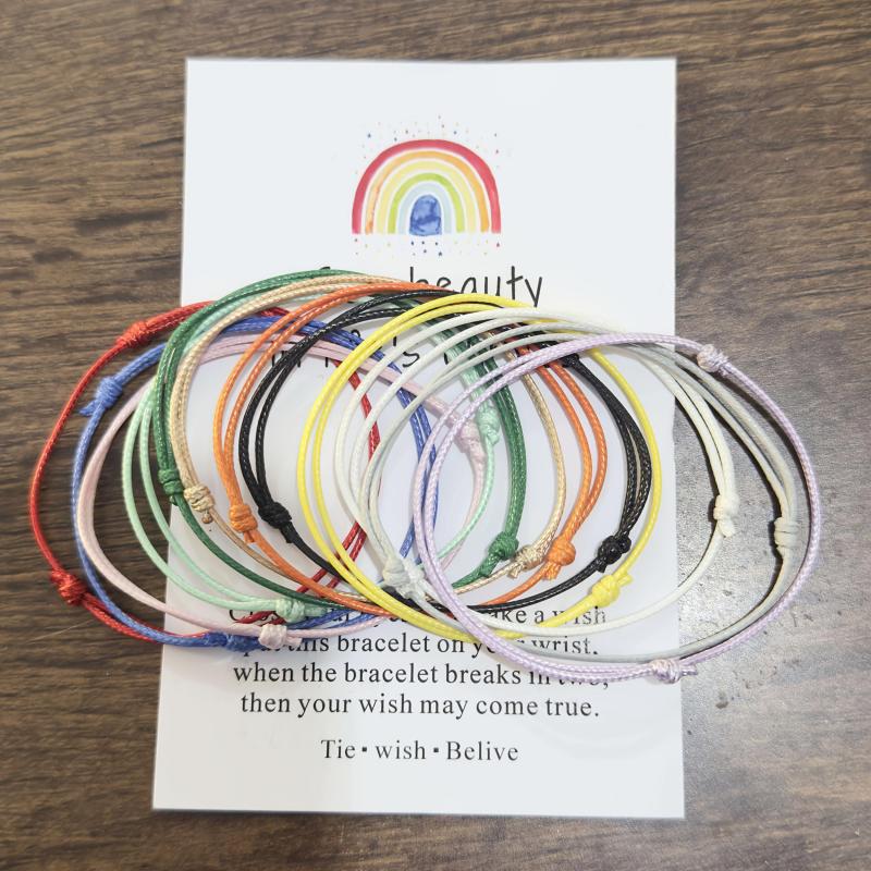 12pcs Colorful Nylon Rope Bracelet Set, Vibrant & Durable, Daily & Party Wear