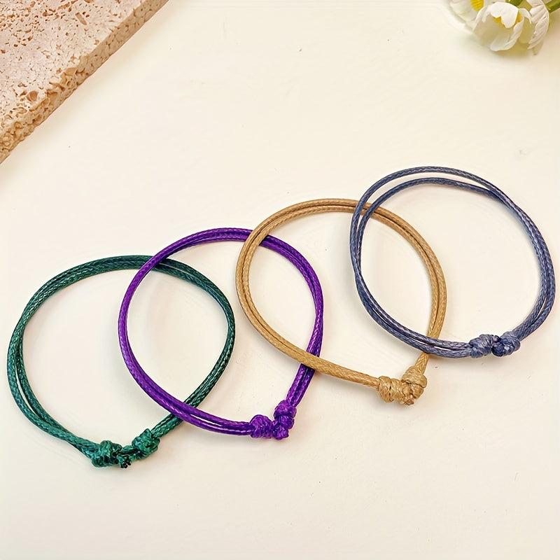 12 Pcs Wax Cord Bracelets for Women Casual and Formal Occasions