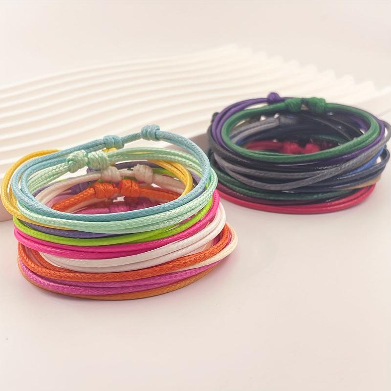 12 Pcs Wax Cord Bracelets for Women Casual and Formal Occasions
