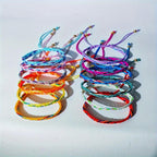 12pcs Boho Braided Bracelet Set Colorful Handwoven Charm Bracelets