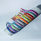 12pcs Boho Braided Bracelet Set Colorful Handwoven Charm Bracelets