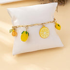 Bohemian Acrylic Fruit Charm Bracelet Adjustable Golden Chain