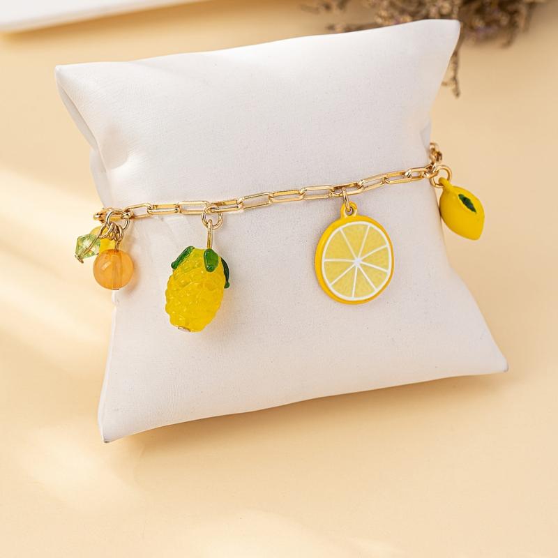 Bohemian Acrylic Fruit Charm Bracelet Adjustable Golden Chain