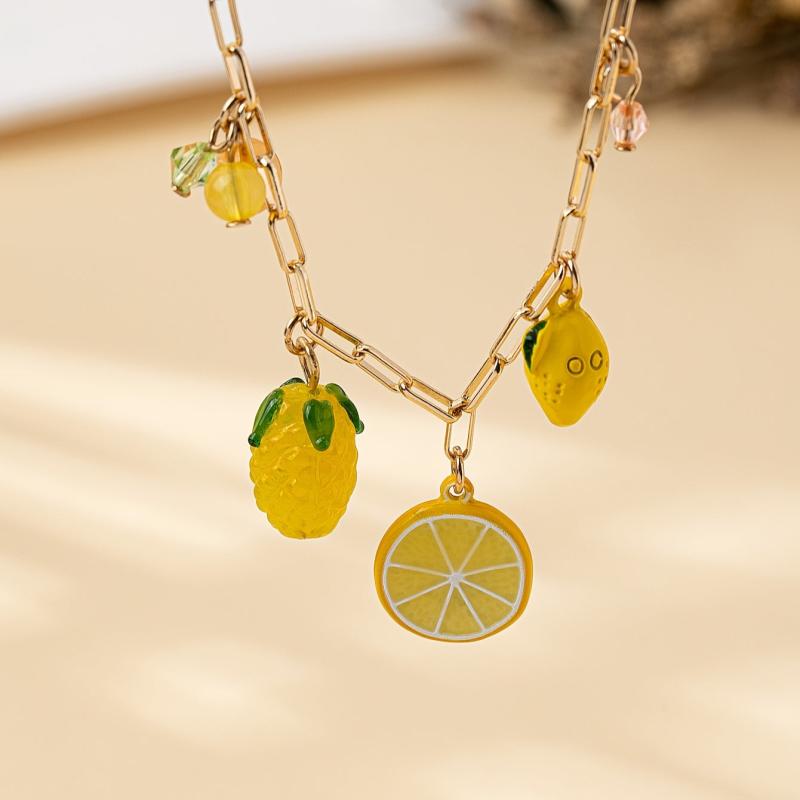 Bohemian Acrylic Fruit Charm Bracelet Adjustable Golden Chain