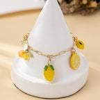 Bohemian Acrylic Fruit Charm Bracelet Adjustable Golden Chain