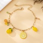 Bohemian Acrylic Fruit Charm Bracelet Adjustable Golden Chain