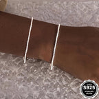 2pcs 925 Sterling Silver Bangle Bracelets Boho Style Daily Wear