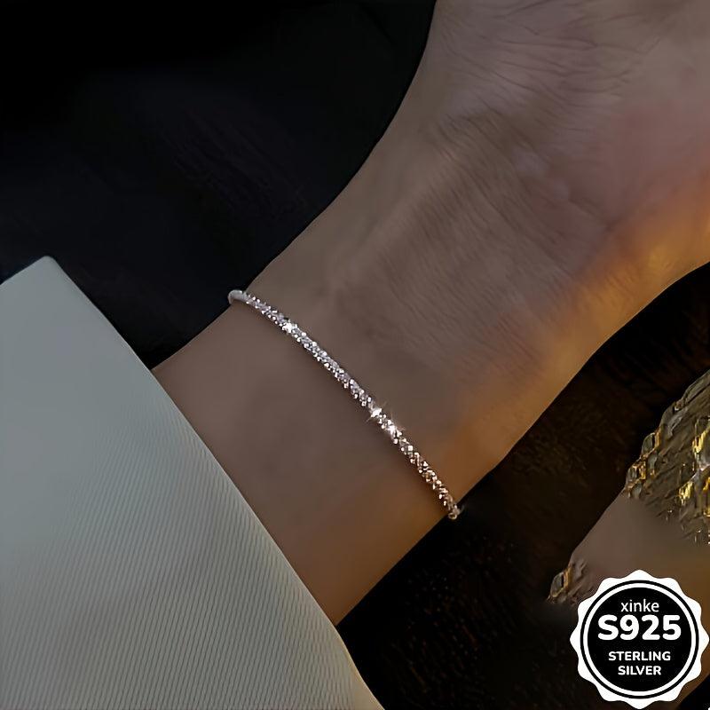 2pcs 925 Sterling Silver Bangle Bracelets Boho Style Daily Wear