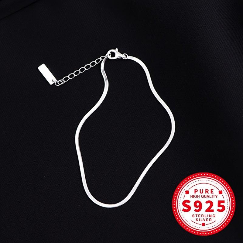 Sterling Silver Snake Chain Anklet for Women Hypoallergenic