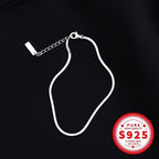 Sterling Silver Snake Chain Anklet for Women Hypoallergenic