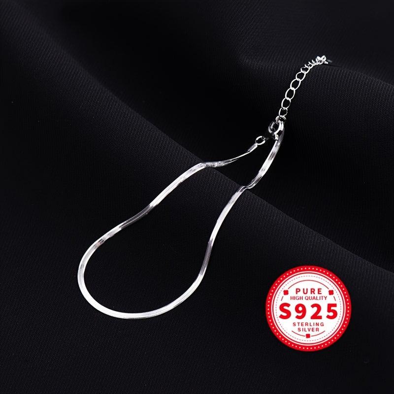 Sterling Silver Snake Chain Anklet for Women Hypoallergenic