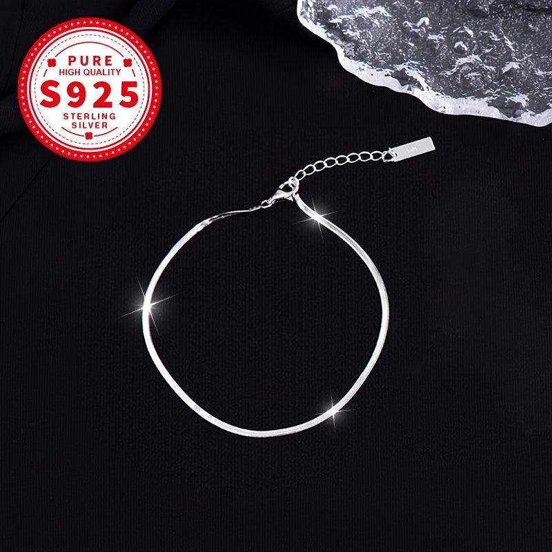Sterling Silver Snake Chain Anklet for Women Hypoallergenic