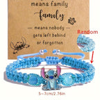 Disney'S Stitch Braided Bracelet with December Birthstone