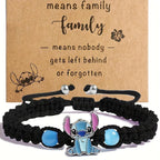 Disney'S Stitch Braided Bracelet with December Birthstone