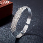 999 Silver Peacock Bracelet Chinese Craftsmanship Daily & Party Accessory
