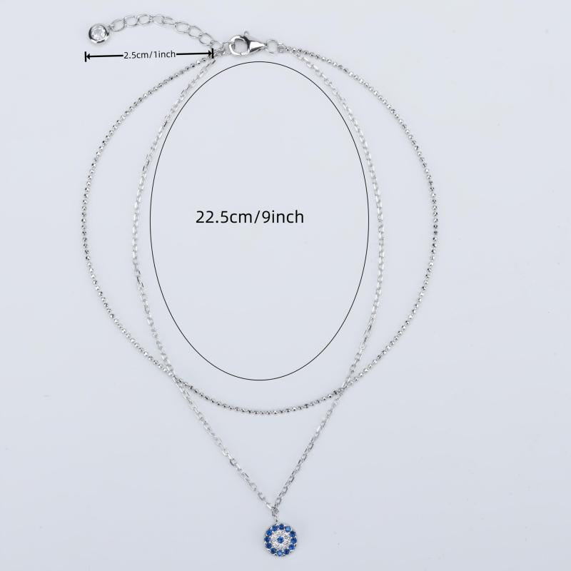 925 Sterling Silver Devil'S Eye Anklet for Women