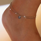 925 Sterling Silver Devil'S Eye Anklet for Women