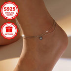 925 Sterling Silver Devil'S Eye Anklet for Women