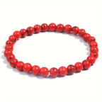 4pcs Women's Red Turquoise Bracelet Set for Daily Party