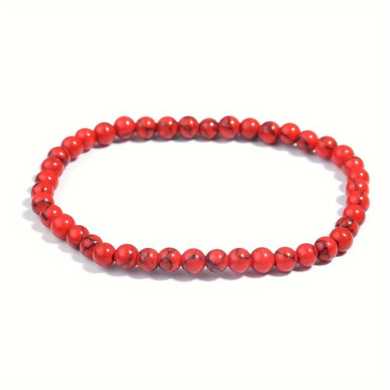 4pcs Women's Red Turquoise Bracelet Set for Daily Party