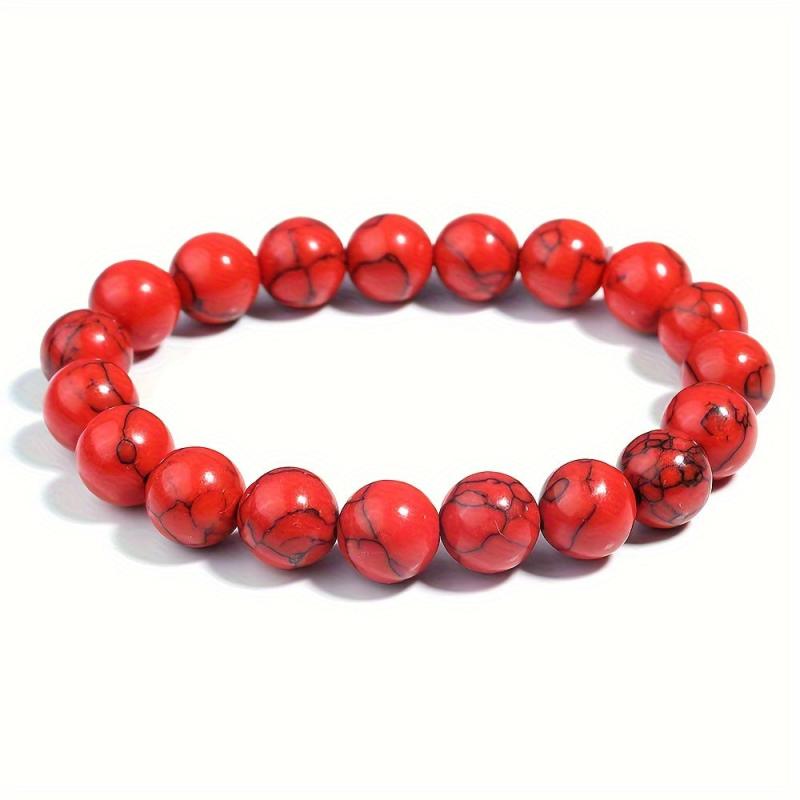 4pcs Women's Red Turquoise Bracelet Set for Daily Party