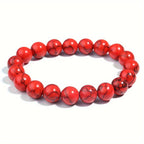4pcs Women's Red Turquoise Bracelet Set for Daily Party