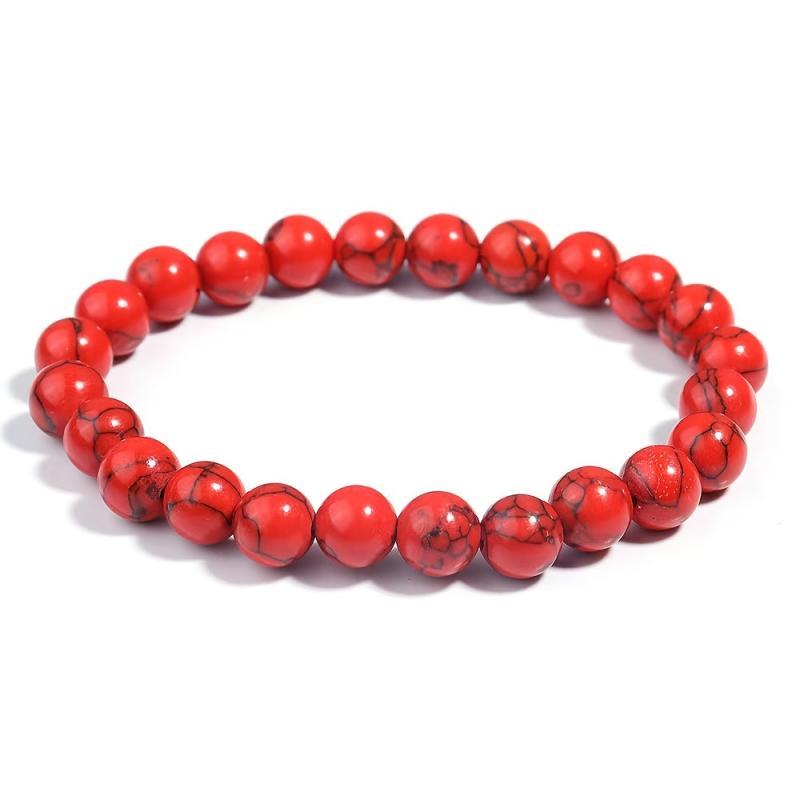 4pcs Women's Red Turquoise Bracelet Set for Daily Party