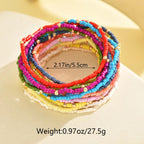 Bohemian Style Colorful Beaded Bracelets - 19pcs