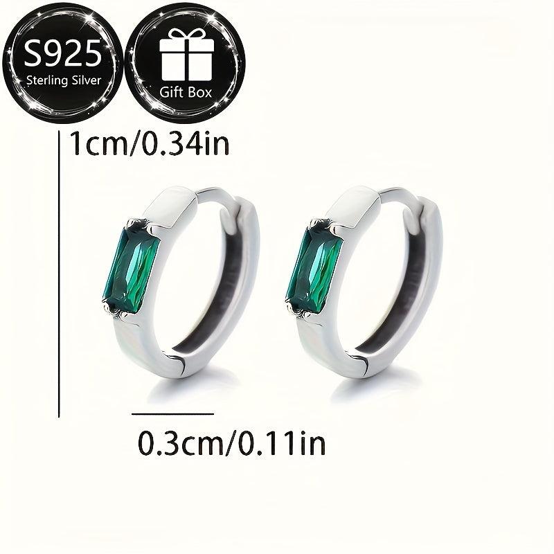 2pcs 925 Silver Skin Texture Earrings for Women