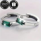 2pcs 925 Silver Skin Texture Earrings for Women