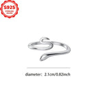 925 Sterling Silver Snake Ring Hypoallergenic & Durable