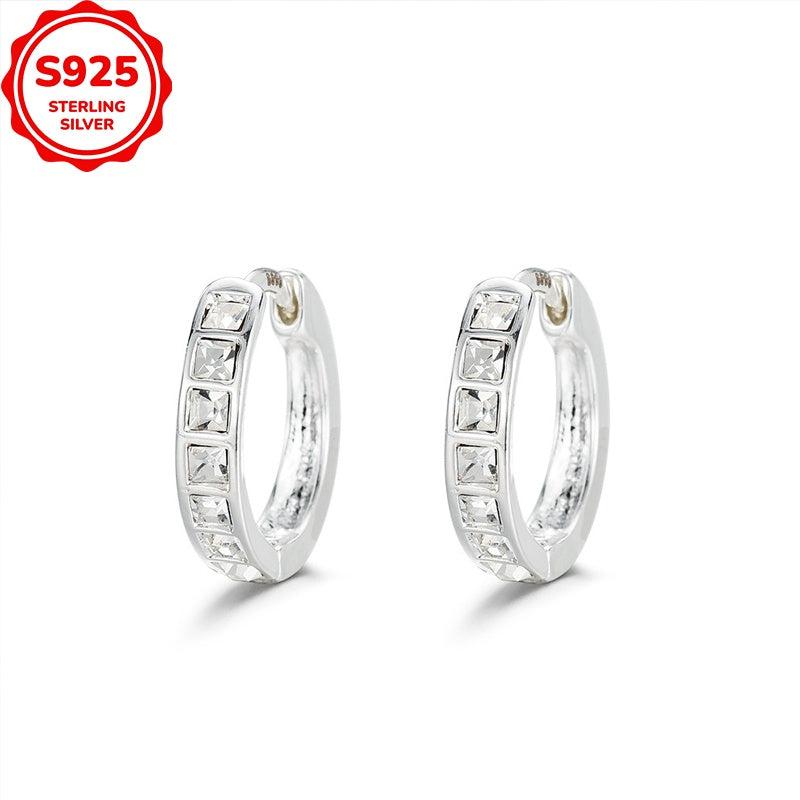 925 Sterling Silver Stud Earrings with Zirconia, Perfect Gift