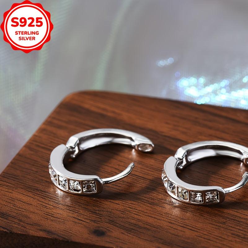 925 Sterling Silver Stud Earrings with Zirconia, Perfect Gift