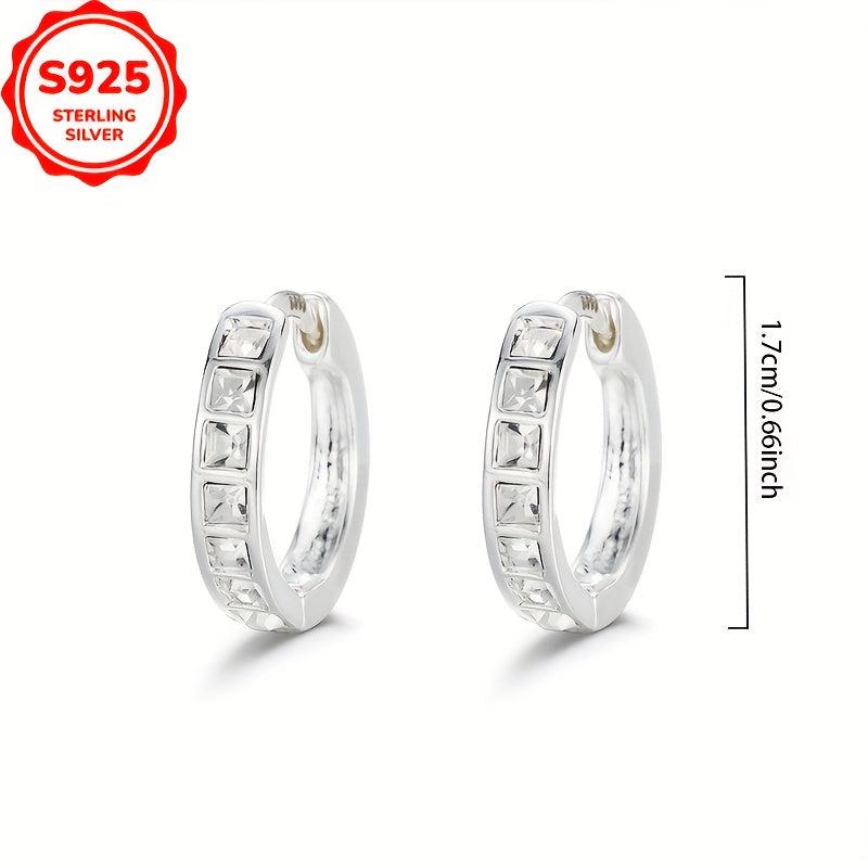 925 Sterling Silver Stud Earrings with Zirconia, Perfect Gift
