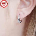 925 Sterling Silver Stud Earrings with Zirconia, Perfect Gift