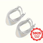 S925 Silver Twisted Hoop Earrings for Women Lightweight Hypoallergenic